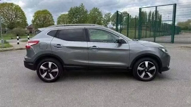 Grey Nissan Qashqai N-Connecta, side profile on alloy wheels